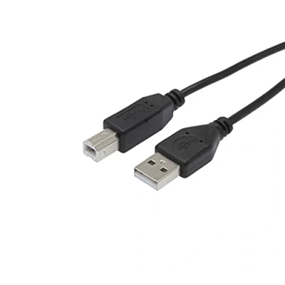 Abbildung von APM Druckerkabel, 1,8 m, USB A auf B, kompatibel mit Druckern von HP, Epson, Canon, Lexmark, Brother, Scanner, Festplatte, Computer, Farbe Schwarz, 570300
