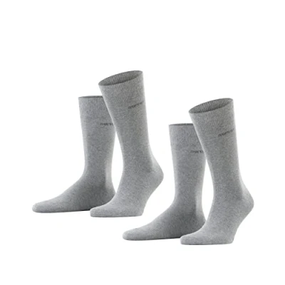 Abbildung von ESPRIT Herren Basic Uni 2 pack M So Baumwolle Einfarbig Paar Socken, Grau (Light Grey Melange 3390), 47 50