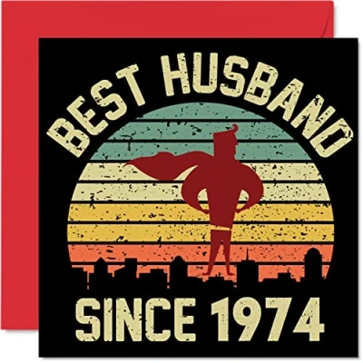 Abbildung von 50. Karte Hochzeitstag Jahrestag für Ehemann Bester Alles Gute zum Hochzeits Jubiläum Karten den Partner, 145mm x Grußkarten Fünfzigste Gold Jahrestage