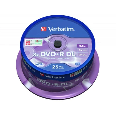 Abbildung von DVD+R 8,5 GB VERBATIM Double Layer 8x Cakebox 25 Stück