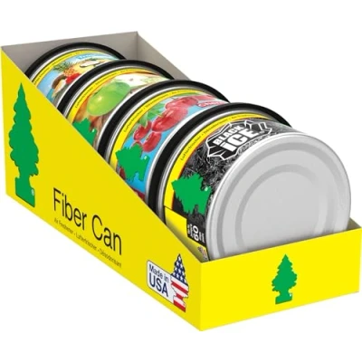 Abbildung von WUNDER BAUM Duftdose 4er Pack Mixed I Langanhaltender Duft im Auto oder zu Hause Fiber Can Duftmix Black Ice, Tropical, Grüner Apfel, Cherry