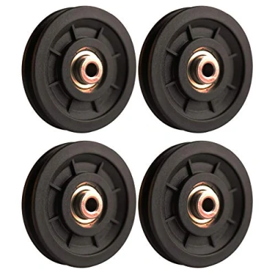 Abbildung von LFJ 90mm Seilrolle, Umlenkrolle, Universallager Riemenscheibe für Gym Fitnessgeräte Ersatzteil Garagentor Kabelmaschine Drahtseilrolle (4Pcs)
