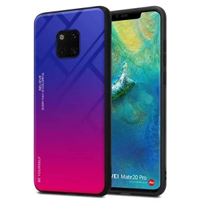 Abbildung von Cadorabo Hülle kompatibel mit Huawei Mate 20 PRO Schutzhülle TPU Silikon Case Glas Slim Kratzfest Weiche Gummi Rundumschutz für in Schwarz
