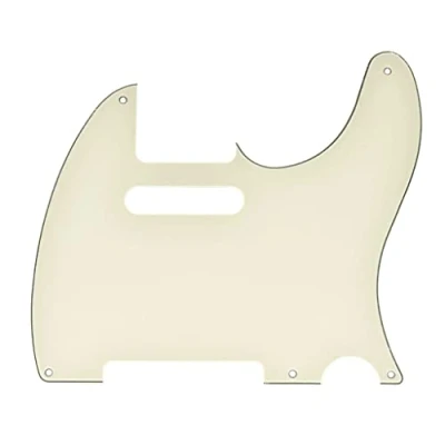 Abbildung von KAISH American Vintage 5 Loch Tele Schlagbrett TL Gitarren Plektrumschutz Kratzplatte für Tele/Telecaster, Altweiß, 3 lagig