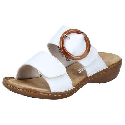 Abbildung von Rieker Damen Klassische Sandalen 60894, Frauen Sandalen,Sommerschuhe,Freizeitschuhe,offene Schuhe,Strandschuhe,Weiss (80),40 EU / 6.5 UK