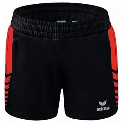 Abbildung von Erima Fussball Teamsport SIX Wings Worker kurze Sporthose, Damen, Größe: 40, Schwarzrot