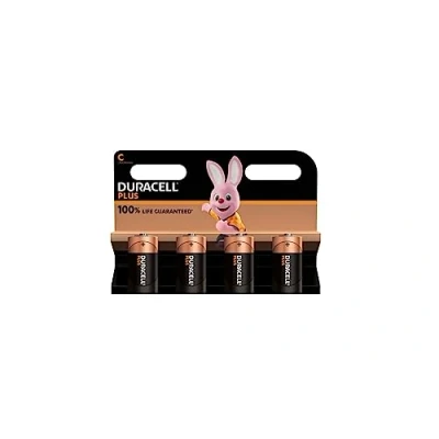 Abbildung von 4 x Duracell C Plus (1 Blistercard a Batterien) Batterien (LR14 / MN1400 halbe Taschenlampe Baby 1,5 V)