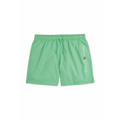 Abbildung von Tommy Hilfiger Original Drawstring Badeshorts, Herren, Größe: Small, Fort green