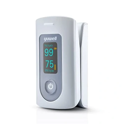 Abbildung von yuwell Pulsoximeter, Sauerstoffsättigung Messgerät Fingerspitzemit Messung der Herzfrequenz, Oximeter mit OLED Display, Inklusive Batterien