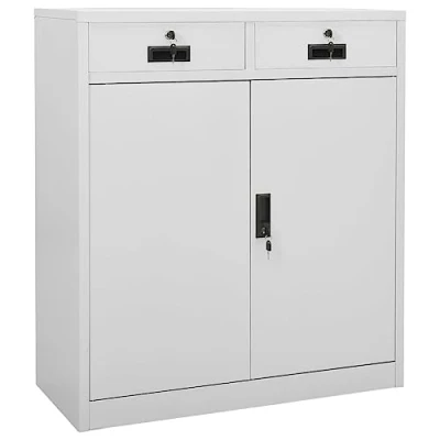 Abbildung von vidaXL Büroschrank Aktenschrank Metallschrank Stahlschrank Lagerschrank Aufbewahrungsschrank Schrank Büromöbel Hellgrau 90x40x102cm Stahl