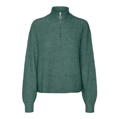 Abbildung von VERO MODA Damen VMMILI LS Zipper GA Boo Pullover, Dark Forest/Detail:W. Melange, XS