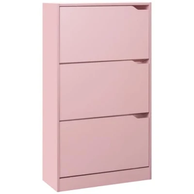 Abbildung von BAKAJI Scarpiera 3 ante Schuhschrank mit Türen, Ablagen doppelter Tiefe für Schuhe, Farbe: Rosa, 63 x 24 115 cm, Holzwerkstoff, Standard