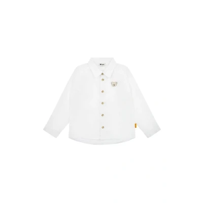 Abbildung von Steiff Hemd Langarm EU Größe 92 Bright White, Jungen mit Kragen, Kinderhemd, schick und bequem, auch für feierliche Anlässe, waschmaschinenfest