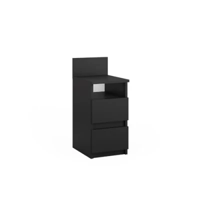 Abbildung von Vicco Nachttisch Monty, Schwarz, 25 x 59.1 cm mit 2 Schubladen