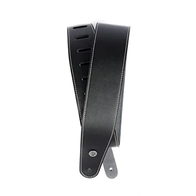 Abbildung von Planet Waves 25LS00 DX Ledergurt Classic Leather Strap Collection Contrast Stitch Black Länge: 1280mm Breite: 64mm