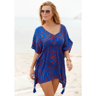 Abbildung von Buffalo Strandaccessoire blueorange print, Damen, Größe: 32/34, Blue orange print