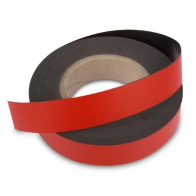 Abbildung von magnets4you 1m Magnetband/Kennzeichnungsband Breite 40 mm rot einfaches Zuschneiden haftet auf Allen magnetischen Untergründen