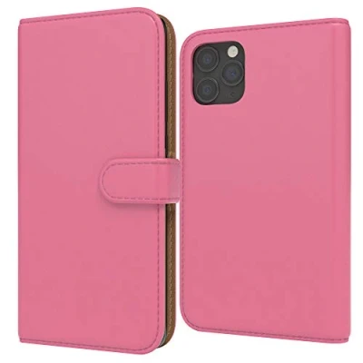 Abbildung von EAZY CASE Tasche kompatibel mit iPhone 11 Pro Schutzhülle Standfunktion Klapphülle im Bookstyle, Handytasche Handyhülle Flip Cover Magnetverschluss und Kartenfach, Kunstleder, Pink