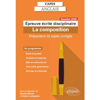 Abbildung von CAPES Anglais 2025 Épreuve écrite disciplinaire La composition (CAPES/AGREGATION)