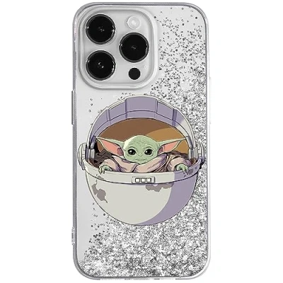 Abbildung von ERT GROUP Handyhülle für Apple iPhone 14 PRO MAX Original und offiziell Lizenziertes Star Wars Muster Baby Yoda 026 optimal an die Form des Handy angepasst, mit Glitter Overflow Effekt