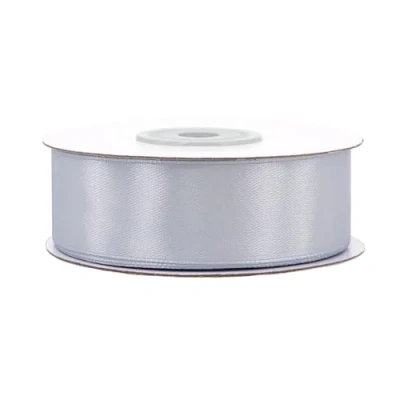 Abbildung von Creativery Satinband, Satinband 25mm x 25m Rolle Silber / Grau
