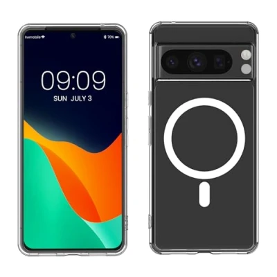 Abbildung von kwmobile Crystal Hülle kompatibel mit Google Pixel 8 Pro transparentes Hard Case TPU Bumber Schutzhülle Ecken Schutz Transparent