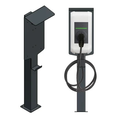 Abbildung von Ladesäule passend für KEBA P20, P30 Wallbox mit Dach Ständer Standfuß Stele