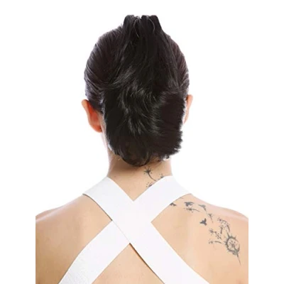 Abbildung von WIG ME UP 506 V 3 Haarteil Zopf Pferdeschwanz kurz gewellt wellig Dunkelbraun Schwarzbraun 25 cm