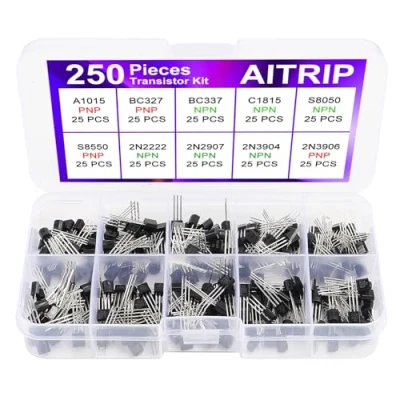 Abbildung von 10 Werte 250 Stück A1015 BC327 BC337 C1815 S8050 S8550 2N2222 2N2907 2N3904 2N3906 PNP NPN Allzweck Leistungstransistoren Sortimentskit