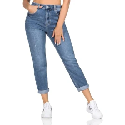 Abbildung von Hailys HIGH Waist Weite Passform 5POCKETS Jeans Straight Leg blau2, Damen, Größe: XS, Blau 2