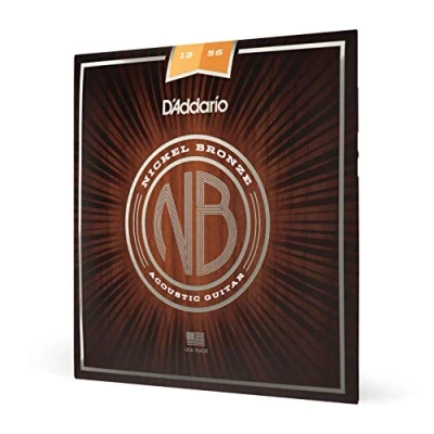 Abbildung von D&#039;Addario Gitarrensaiten Akustikgitarre Westerngitarre Acoustic Guitar Strings NB1256 Nickel Bronze Akustik Gitarre Saiten (Light Top/Med Bottom, 12 56)