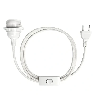 Abbildung von EAZY CASE Lampenfassung 3x E27 Lampensockel 5m Kabel &amp; Schalter DIY Lampen, (1 St), Sockel Schraubring für Lampenschirme Deko Lampe zum Aufhängen Weiß