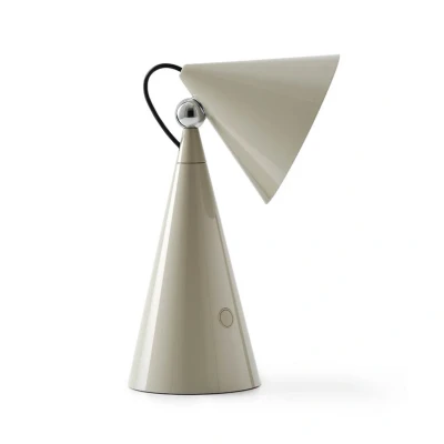 Abbildung von Tom Dixon LED Akku Tischlampe Pose, hellgrau, Höhe 25 cm