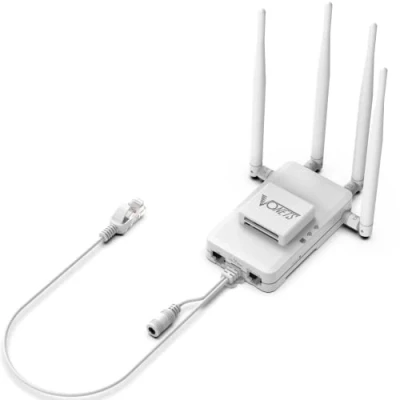 Abbildung von Vonets VAR1200 H Industrial Gigabit Mini Dual Band Smart WiFi Bridge/WLAN Router/WiFi auf Ethernet Adapter 1200Mbps mit 1 Kühlventilator, 2 LAN, RJ45, PoE/DC Power Support
