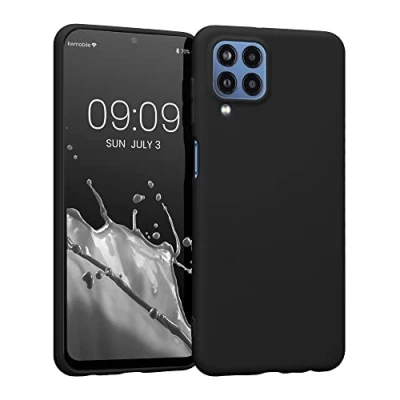 Abbildung von kwmobile Hülle kompatibel mit Samsung Galaxy M33 5G weiches TPU Silikon Case Cover geeignet für kabelloses Laden Schwarz