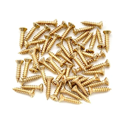 Abbildung von Musiclily Ultra 2,8x12,3mm Edelstahl Schlagbrett Schrauben Pickguard Screws für Fender Stratocaster Telecaster E Gitarre oder Bass, Gold (50er Set)