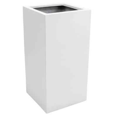Abbildung von VIVANNO Pflanzkübel Fiberglas BLOCK Säule Weiß Matt (1 St), 30x30x60 cm
