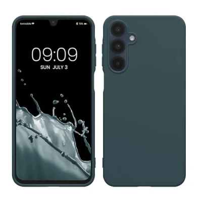 Abbildung von kwmobile Hülle kompatibel mit Samsung Galaxy A16 5G weiches TPU Silikon Case Cover geeignet für kabelloses Laden Dunkler Schiefer