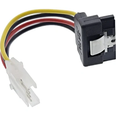 Abbildung von InLine SATA Stromadapterkabel, 1x 8,89cm (3,5&quot;) Buchse an 15pol Stecker gewinkelt mit Lasche, 6cm