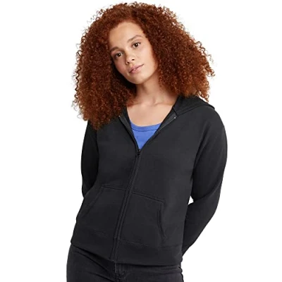 Abbildung von Hanes Damen EcoSmart Full Zip Hoodie Sweatshirt, Ebenholz, XX Large