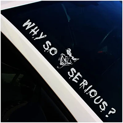 Abbildung von FS56 Frontscheibenaufkleber Why so Serious &quot;Joker&quot; Finest Folia (Mittelgrau, Innenklebend)