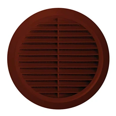 Abbildung von Lüftungsgitter Ø 100 mm rund braun Kunststoff Insektennetz Abluftgitter Zuluft Abluft Gitter Lüftung T 30br