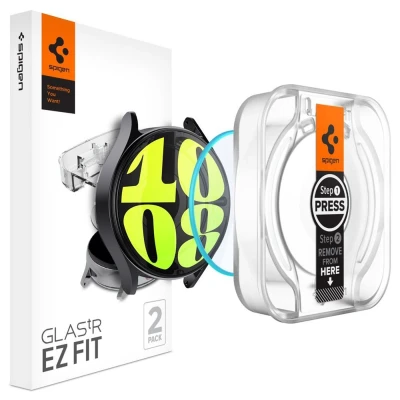 Abbildung von Spigen EZ Fit Gehärtetes Glas Clear Displayschutzfolie Samsung Galaxy Watch 7 44mm 2 Pack