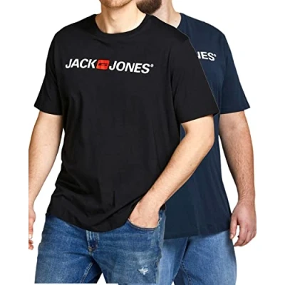 Abbildung von Jack and Jones Große Größe T Shirt für Herren Übergröße Männer 3XL bis 6XL einzeln und Multi Set (Doppelpack Mix 9, 5XL)