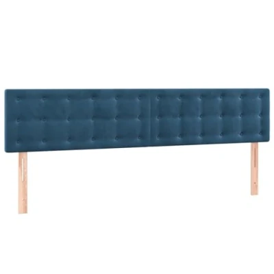 Abbildung von vidaXL LED Kopfteil Polsterkopfteil Bettkopfteil Betthaupt für Bett Bettgestell Bettrahmen Schlafzimmer Bettzubehör Dunkelblau 160x5x78/88cm Samt