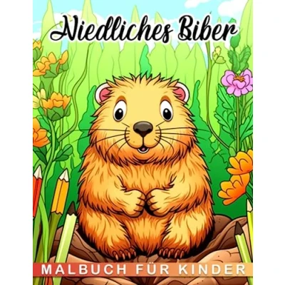 Abbildung von Niedliches Biber Malbuch für Kinder: 30 hochwertige Ausmalbilder von Säugetieren Kinder und Entspannung. Perfektes Geschenk Tierliebhaber.