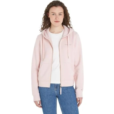 Abbildung von Tommy Hilfiger 1985 MINI ZIP Hoodie Sweatjacke, Damen, Größe: XL, Whimsy pink