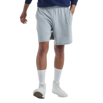 Abbildung von Hanes Herren Jersey Cotton with Pocket Shorts, Leichter Stahl, 3X Groß