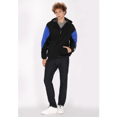 Abbildung von Schmuddelwedda Outdoorjacke, Herren, Größe: Large, Schwarz königsblau colorblock