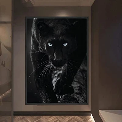 Abbildung von Diamant Malerei Full Set DIY 5D Diamond Painting Bilder Voll Kits Panther nach Zahlen Kit Strass Stickerei Kreuzstich Kunst Basteln für Home Wall Decor Round Drill,30x40cm